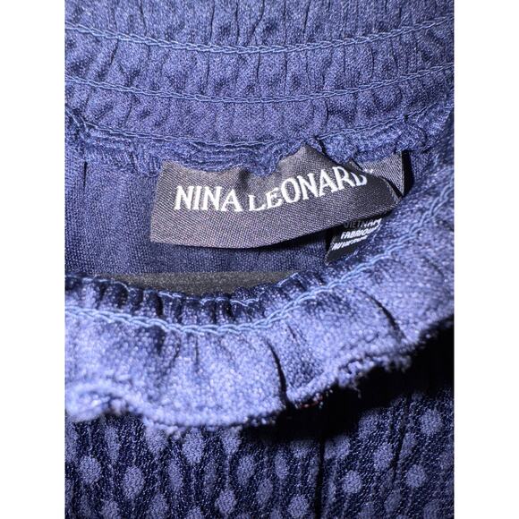 MSRP $79 Nina Leonard Sheer Trapeze Dress in Navy Size XL | SAME DAY SHIP - Picture 7 of 9